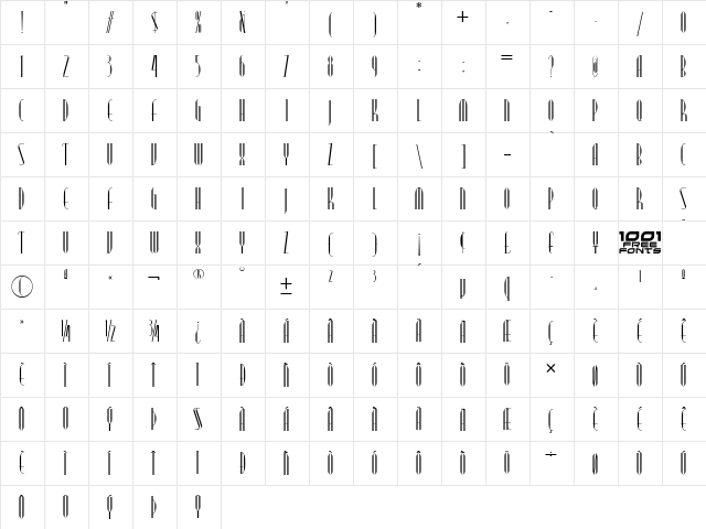 Modern Typography NF Regular font glyphpreview