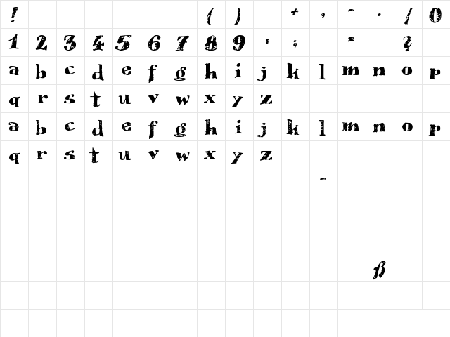Scrubble Regular font glyphpreview