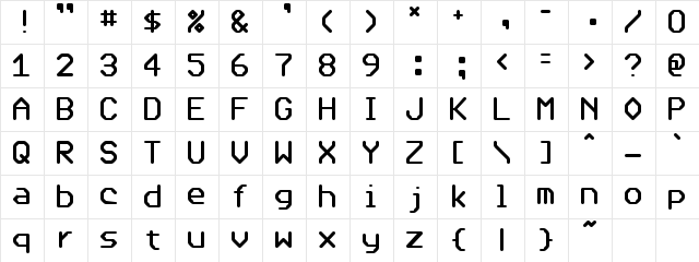 UHF Regular font glyphpreview