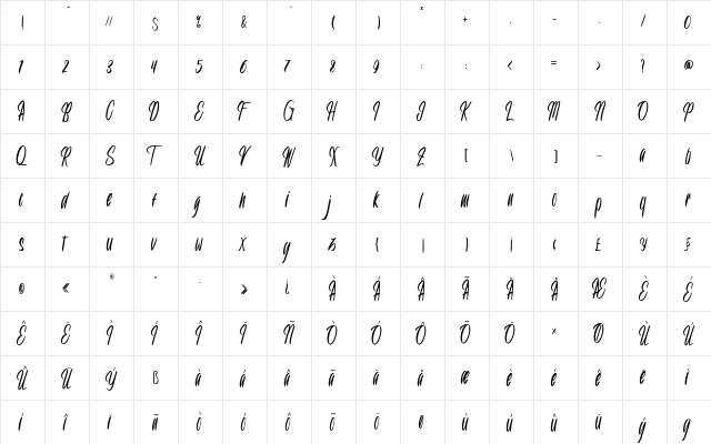 Rouweth Regular font glyphpreview