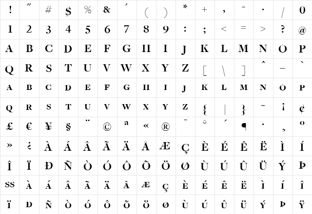 FreightDispBoldSC Regular font glyphpreview