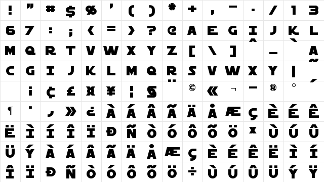 Starkiller Regular font glyphpreview
