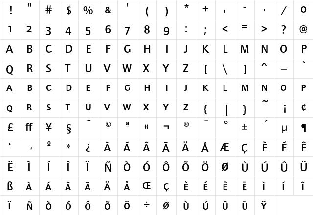 FoundryJournalSC-Medium Regular font glyphpreview