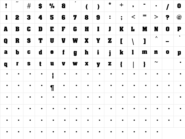 QTAtchen Regular font glyphpreview