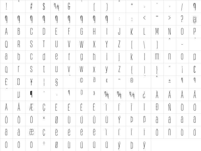 Obcecada Sans Regular font glyphpreview