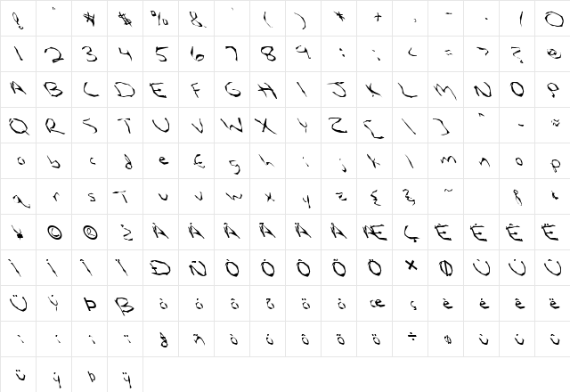 FZ WACKY 5 LEFTY Normal font glyphpreview