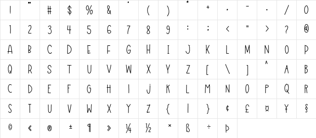 Fun Field Regular font glyphpreview