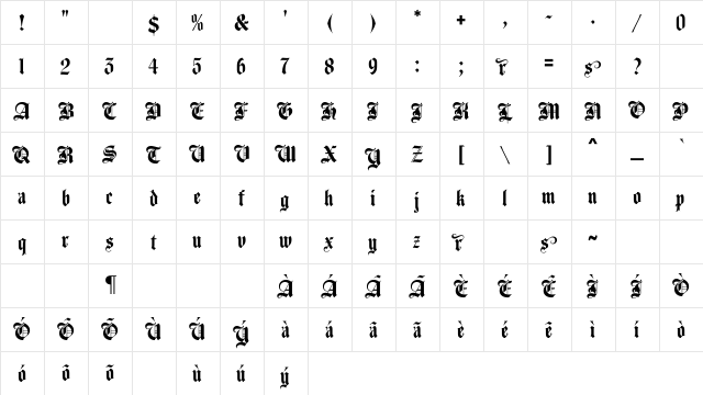 UTM Agin Regular font glyphpreview