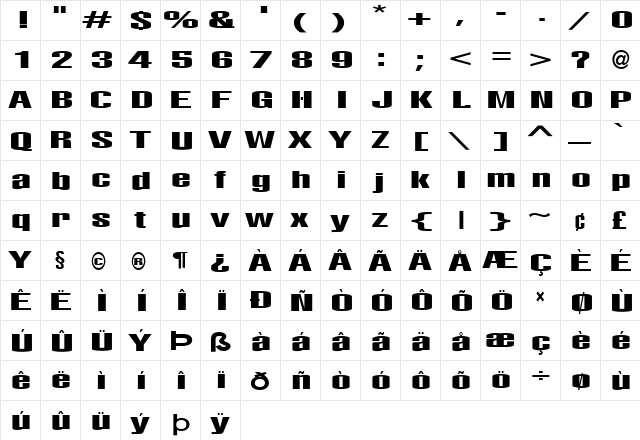 FZ BASIC 9 COND Normal font glyphpreview