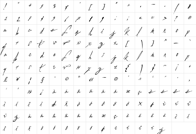 A Glitch In Time Regular font glyphpreview