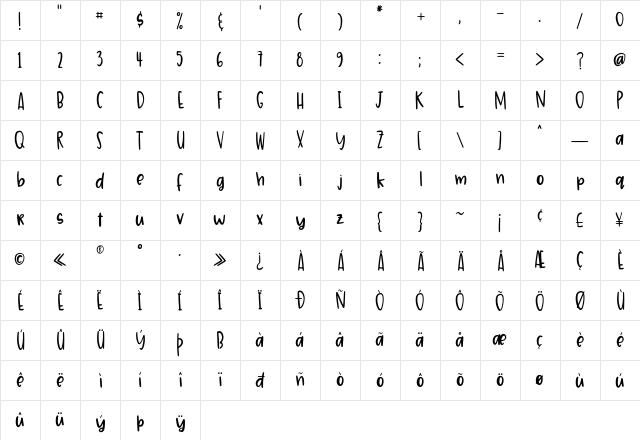 Quincy Regular font glyphpreview