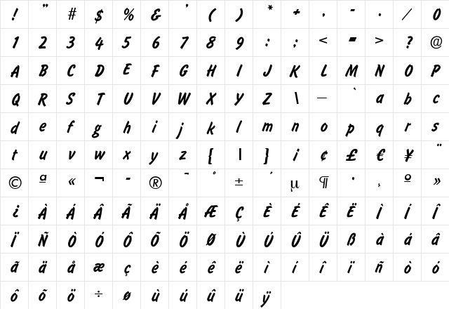 LisaBecker Regular font glyphpreview