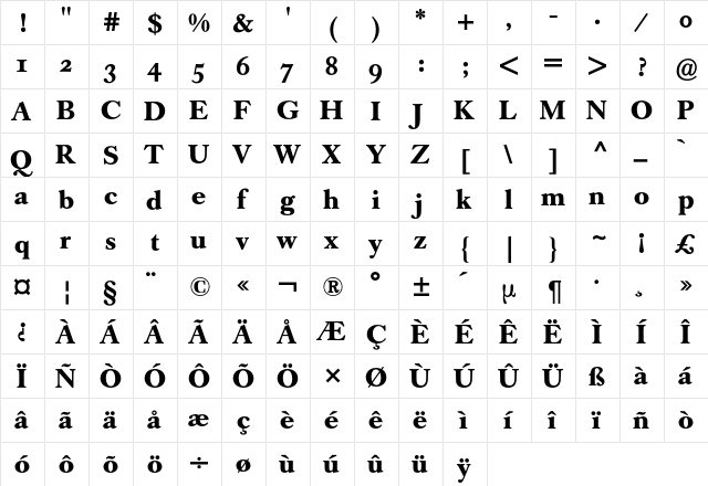 Caslon Buch Expert BQ Regular font glyphpreview