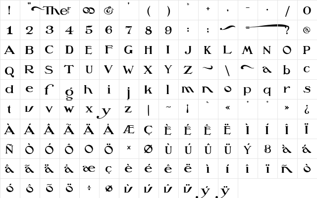 Oz'sWizard Scarecrow font glyphpreview