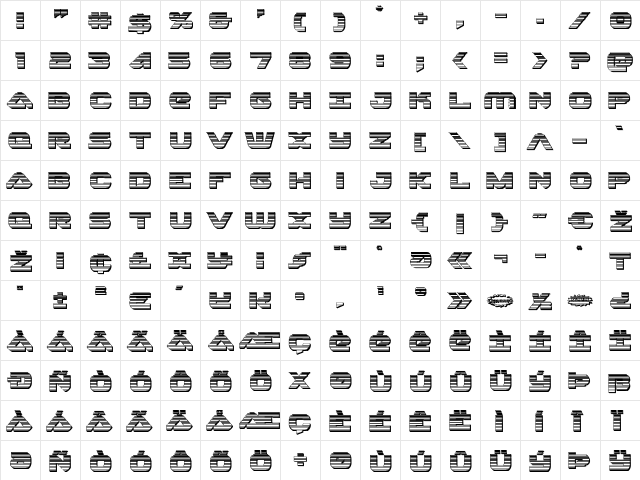 Skyhawk Chrome Regular font glyphpreview