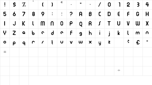 EviaSSK Regular font glyphpreview