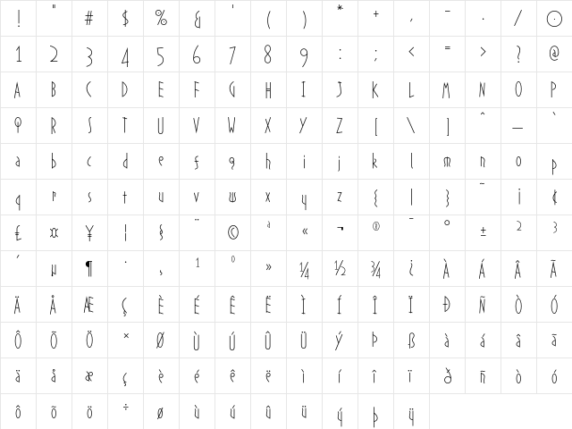 Amethyst Regular font glyphpreview