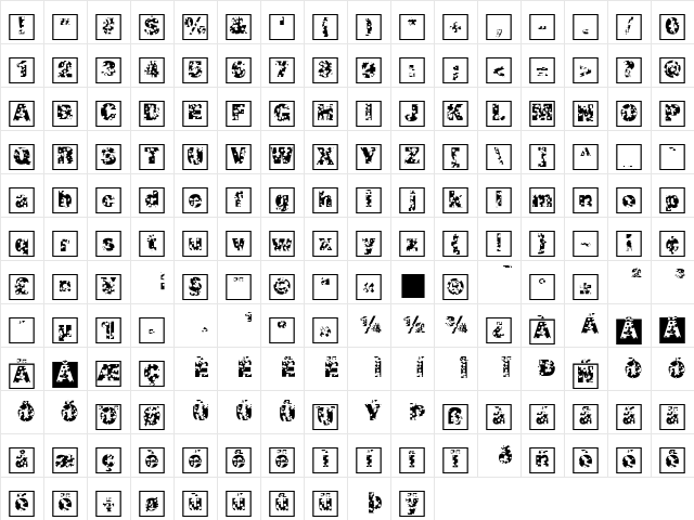SwissCheeseFrames Regular font glyphpreview