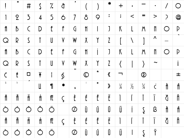 TR Plaza ITCNormal font glyphpreview