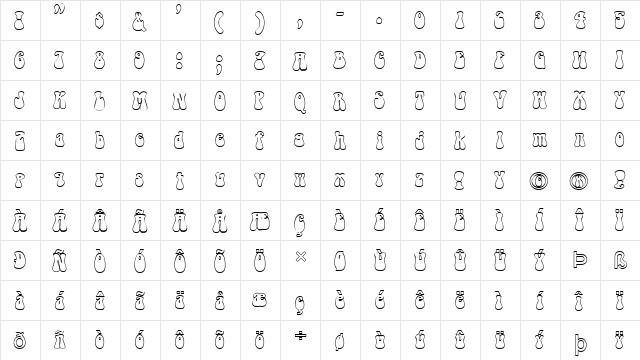 FZ JAZZY 14 HOLLOW Normal font glyphpreview