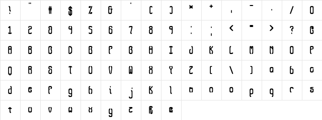 Queasy (BRK) Regular font glyphpreview