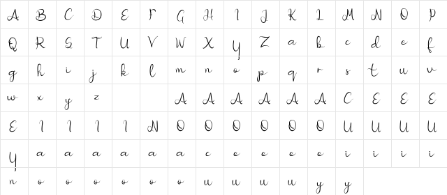 Nicollia DEMO Regular font glyphpreview