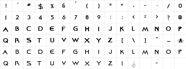 Federation Regular font glyphpreview