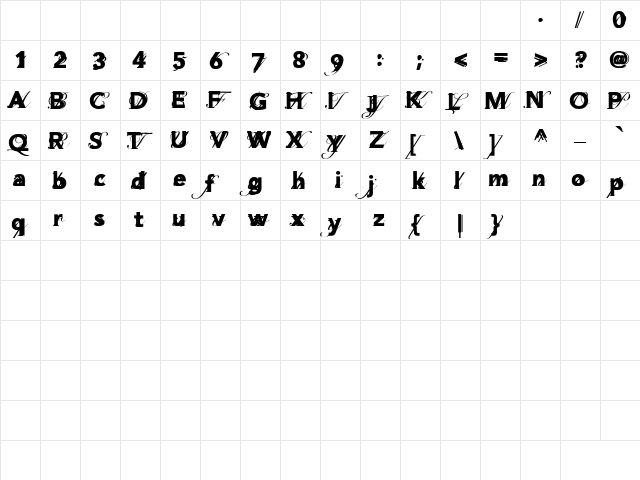 friction Regular font glyphpreview