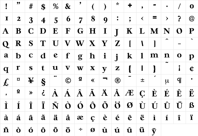 Casablanca-Bold Regular font glyphpreview