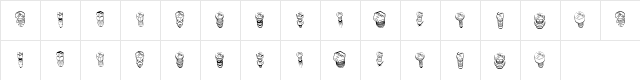 Screws Regular font glyphpreview