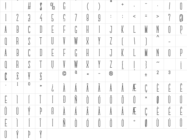 Chokie Crossline Style Regular font glyphpreview