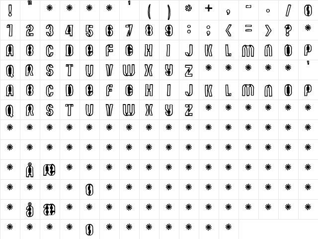 Mute Fruit Black Krash Regular font glyphpreview