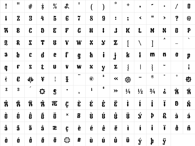 Nani Regular font glyphpreview