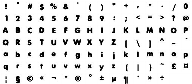 ExposureCThree Regular font glyphpreview
