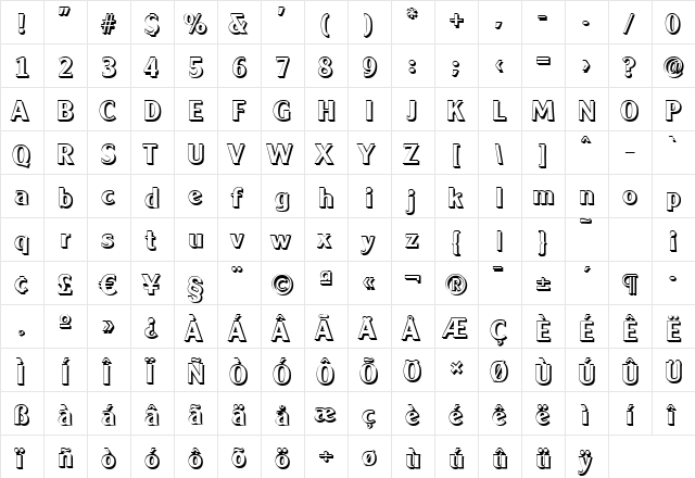 AlexanderBeckerShadow Bold font glyphpreview
