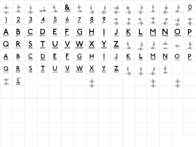 Tube Station-Plus. Regular font glyphpreview