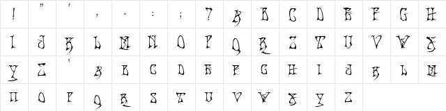 BadAcid!" Regular font glyphpreview