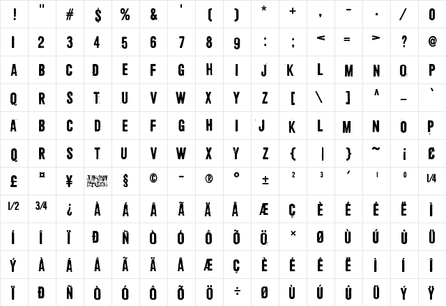 Shoemaker Regular font glyphpreview