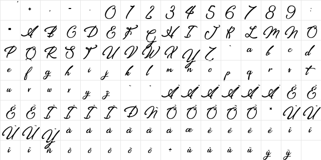 Elegancia Romantica Regular font glyphpreview