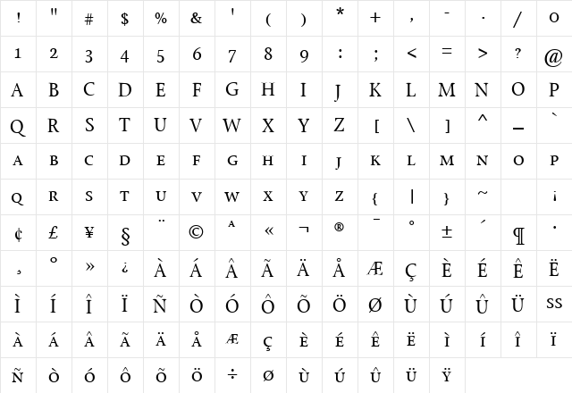 StonePrintSmallCaps Regular font glyphpreview