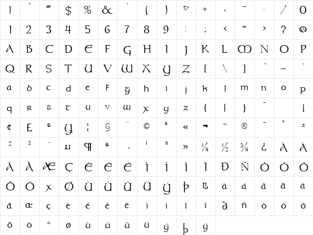 SolatSSK Regular font glyphpreview
