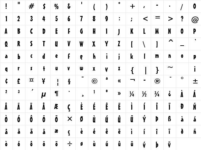 MisterEarl BT Regular font glyphpreview