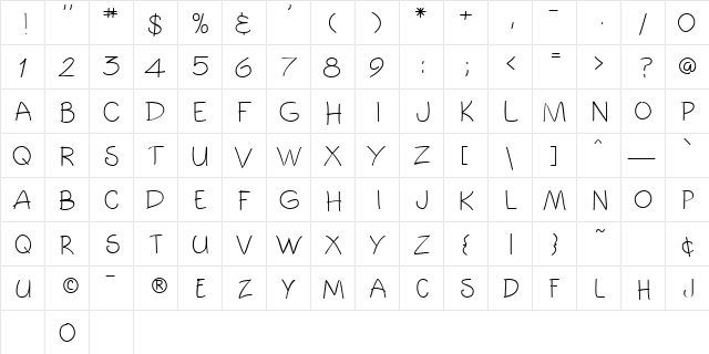 Toonz Regular font glyphpreview