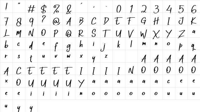 Rosther Regular font glyphpreview