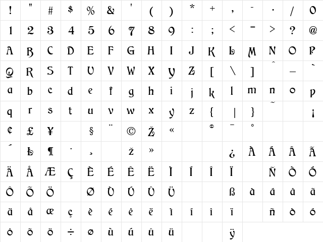 Childs Normal font glyphpreview