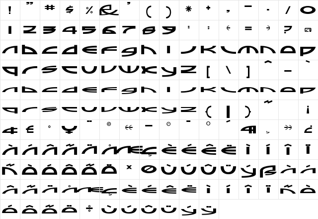 Sampler Italic font glyphpreview