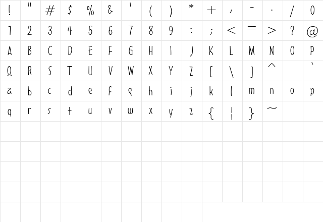 Scrap Katie Regular font glyphpreview