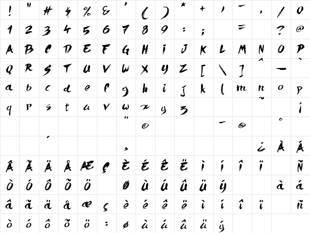 Quick Menu Boards Regular font glyphpreview