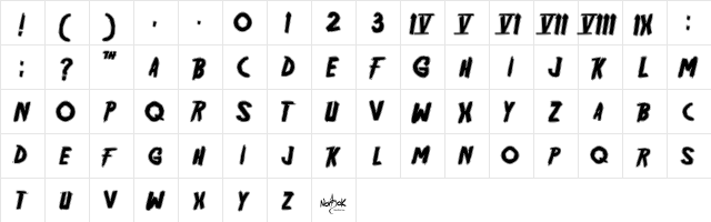Friday13 Bonus NFI Regular font glyphpreview