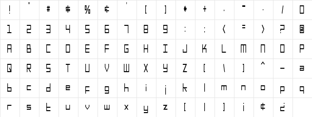 SF Square Head Condensed Regular font glyphpreview